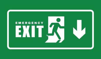 Exit door symbol. Evacuation symbol vector