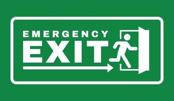 Exit door symbol. Evacuation symbol vector