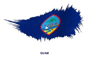 Flag of Guam in grunge style with waving effect. vector