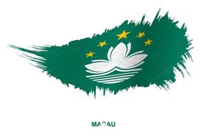 bandera de macao en estilo grunge con efecto ondulante. vector