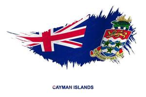 Flag of Cayman Islands in grunge style with waving effect. vector