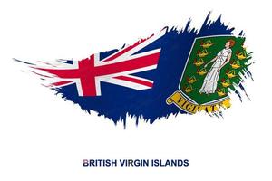 Flag of British Virgin Islands in grunge style with waving effect. vector