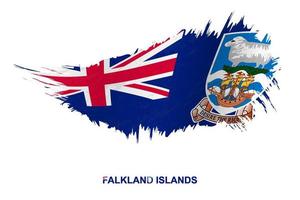 Flag of Falkland Islands in grunge style with waving effect. vector