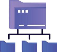 Folder Data Server Storage Abstract Flat Color Icon Template vector