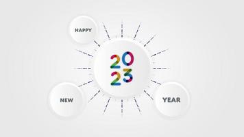 Happy new year 2023. Annual event celebration background template for promotion, banner, business, card, greeting. vector