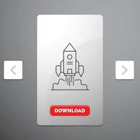 Rocket. spaceship. startup. launch. Game Line Icon vector