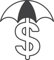 geld- und regenschirmillustration im minimalen stil png