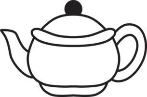 illustration de bouilloire mignonne dessinée à la main png