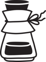 hand- getrokken koffie waterkoker illustratie png