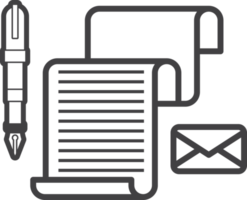 report with pen and letter illustration in minimal style png