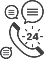 Illustration du centre d'appels 24 heures sur 24 dans un style minimal png