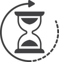 sand clock illustration in minimal style png