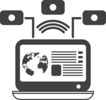 laptop and data connection illustration in minimal style png