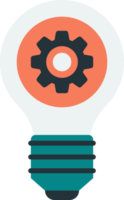 light bulbs and cogs illustration in minimal style png