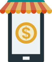 compras en línea por ilustración de teléfono inteligente en estilo minimalista png