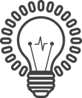 light bulbs and ideas illustration in minimal style png