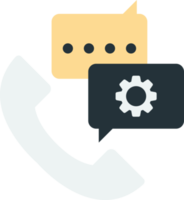 phone and cog illustration in minimal style png