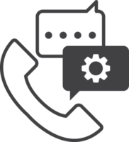 phone and cog illustration in minimal style png