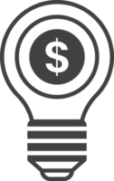 light bulb and money illustration in minimal style png