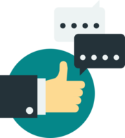 Thumbs up and review illustration in minimal style png