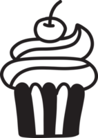 hand- getrokken cupcakes illustratie png