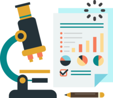 microscope and report illustration in minimal style png