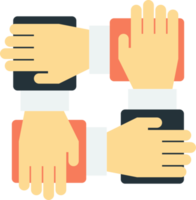 human hands and teamwork illustration in minimal style png