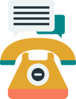 vintage old phone illustration in minimal style png