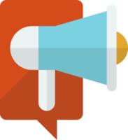 megaphone and message box illustration in minimal style png