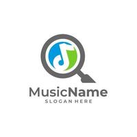 Music Find Logo Vector Icon Illustration. Find Music logo design template