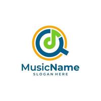 Music Find Logo Vector Icon Illustration. Find Music logo design template