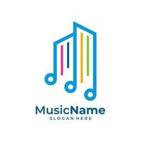 Music City Logo Vector Icon Illustration. City Music logo design template