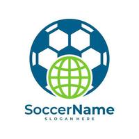 World Soccer logo template, Football World logo design vector