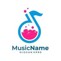 Music Lab Logo Vector Icon Illustration. Lab Music logo design template