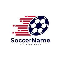 Fast Soccer logo template, Football Fast logo design vector