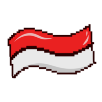 pixelillustration der indonesischen flagge png