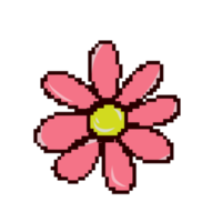 style pixel fleur rose png