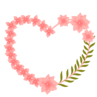 Heart flower wreath png