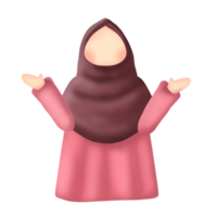 Muslim character wearing hijab png