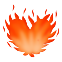 Heart shape fire illustration png