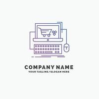 Cart. online. shop. store. game Purple Business Logo Template. Place for Tagline vector