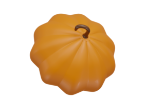 Abstract 3D Pumpkin. Halloween Pumpkin isolated on white background with clipping path. png