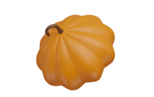 citrouille 3d abstraite. citrouille d'halloween isolée sur fond blanc avec un tracé de détourage. png