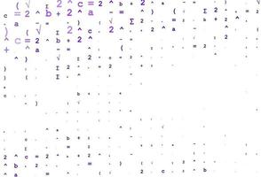 Light Purple vector texture with mathematic symbols.