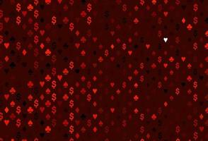 Dark red vector pattern with symbol of cards.