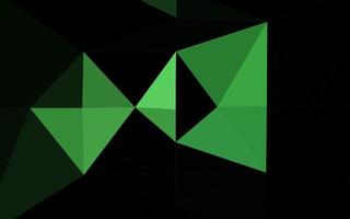 Dark Green vector shining triangular background.