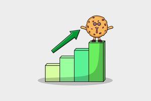 galletas lindo hombre de negocios con un gráfico de deflación vector