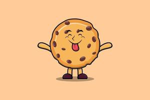 cartoon Biscuits character with flashy expression vector