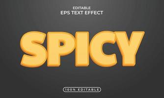 Text style effect with spicy celebration template vector