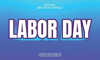 Colorful labor day editable text effect concept vector